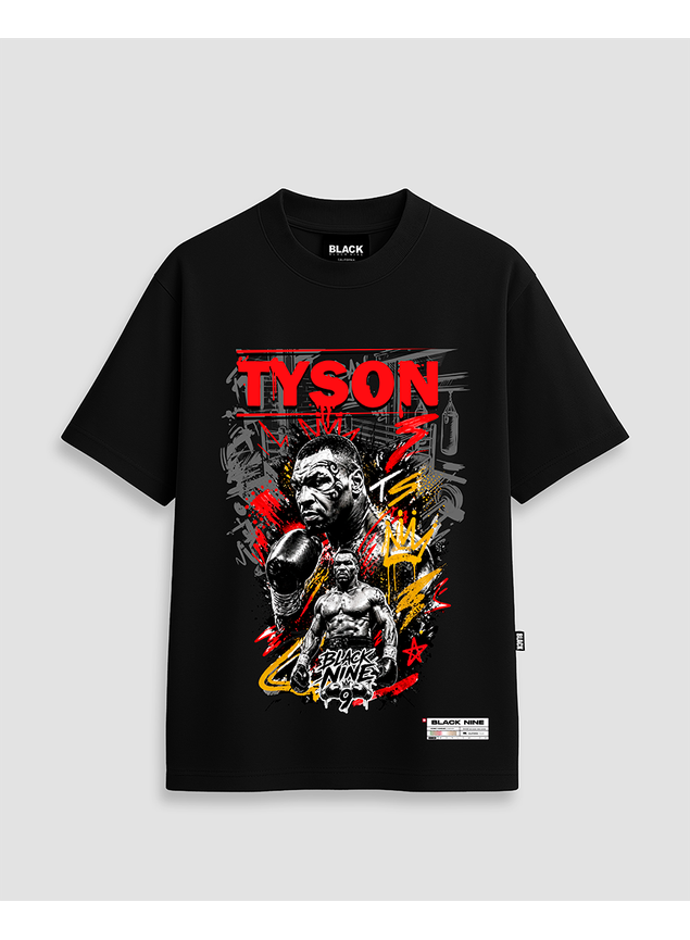 Camiseta Oversized Streetwear Mike Tyson Champion - Preta