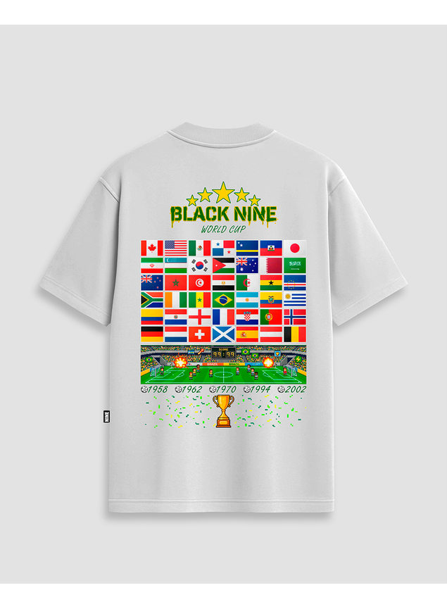 Camiseta Oversized Streetwear Copa Retrô - Branca