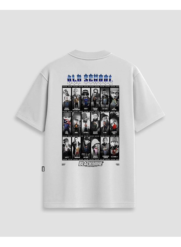Camiseta Oversized Streetwear Rappers Old School - Branca