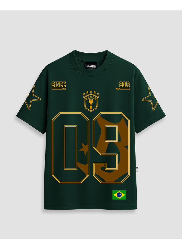 Camiseta Oversized Streetwear Brasil 09 - Verde Arruda Mar