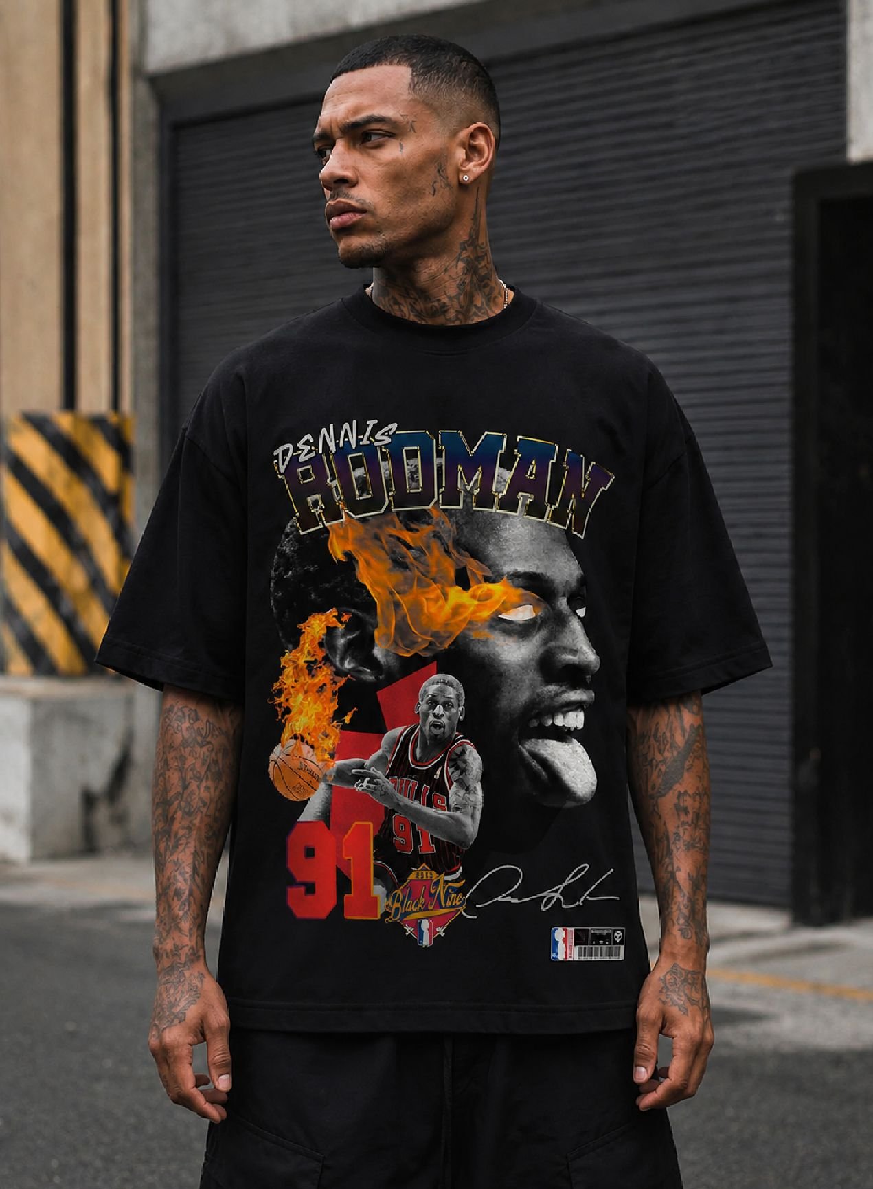 Camiseta Dennis Rodman 91 - Preta