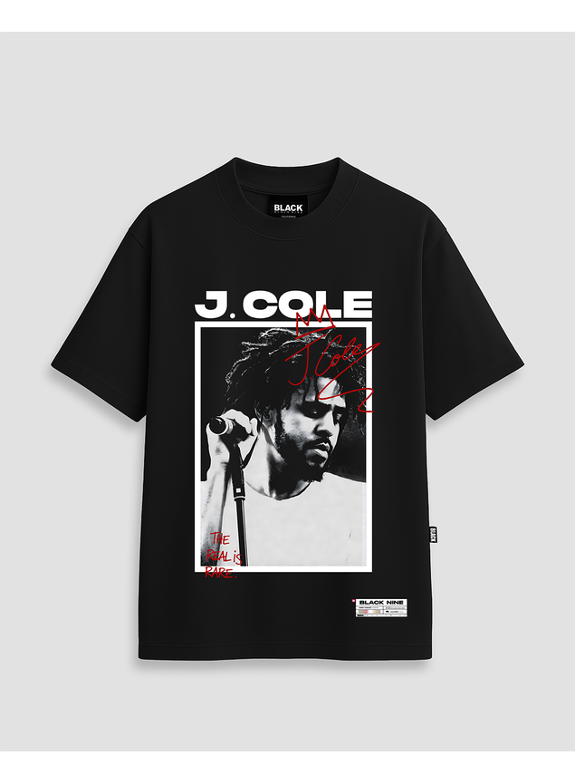 Camiseta Oversized Streetwear J Cole - Preta
