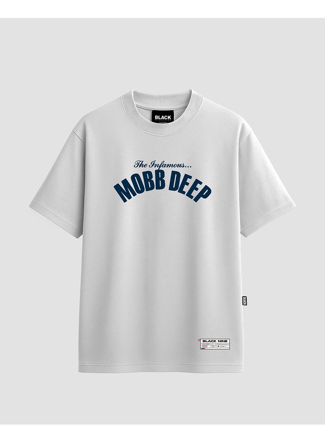 Camiseta Oversized Streetwear Mobb Deep - Branca