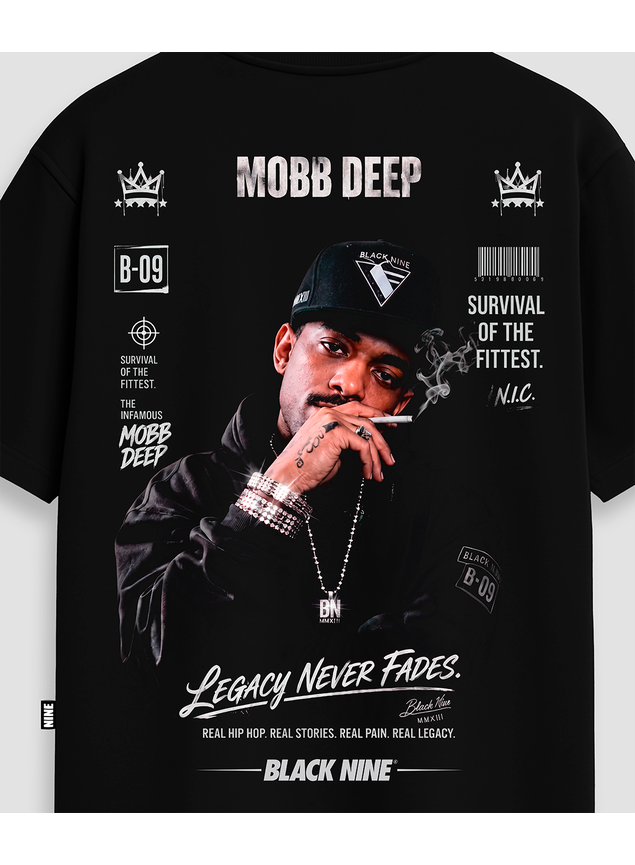Camiseta Oversized Streetwear Mobb Deep Prodigy - Preta