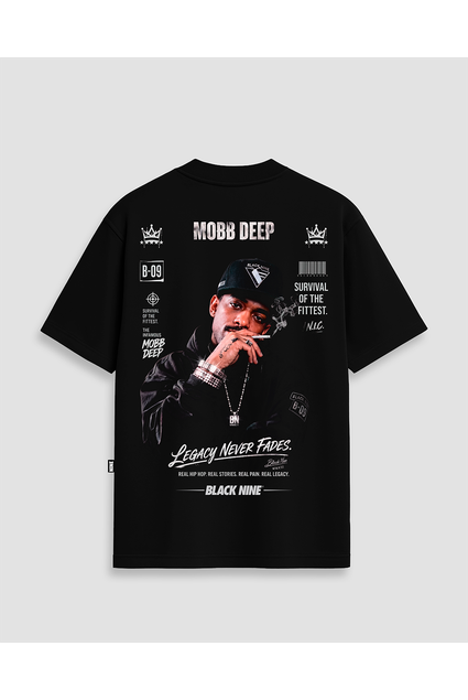 MOBB DEEP Tシャツ L Camiseta Oversized Streetwear Mobb Deep Prodigy - Preta