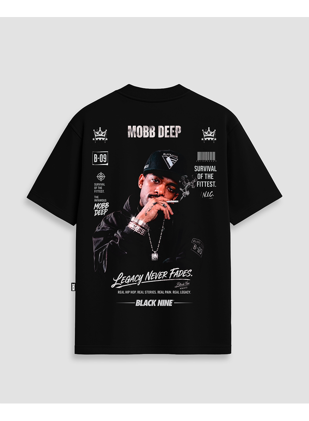 Camiseta Oversized Streetwear Mobb Deep Prodigy - Preta
