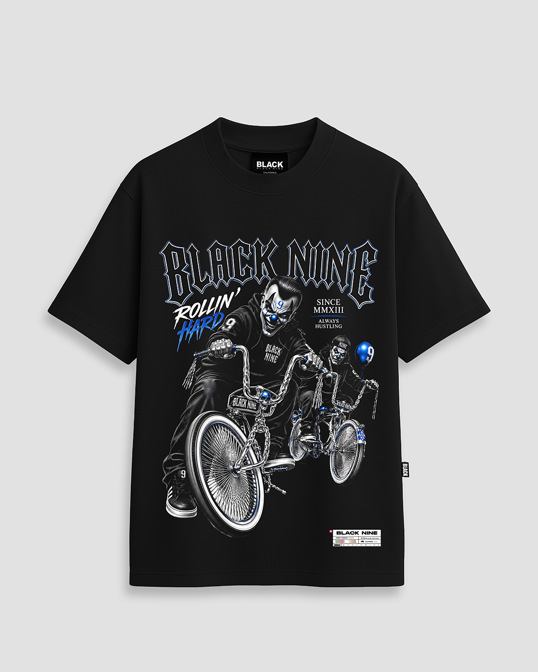 Camiseta Oversized Streetwear Clown Gang - Preta