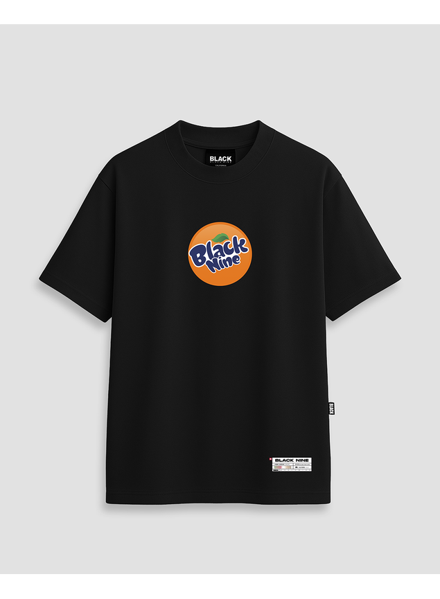 Camiseta Oversized Streetwear Refrigerante B9 - Preta