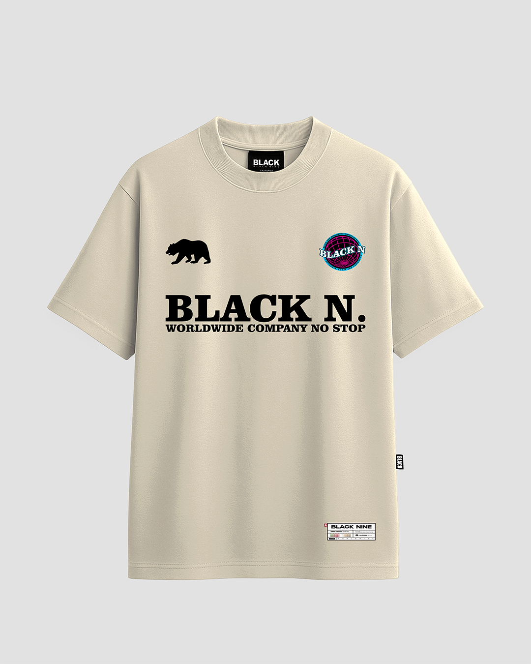 Camiseta Oversized Streetwear Black N No Stop - Off White